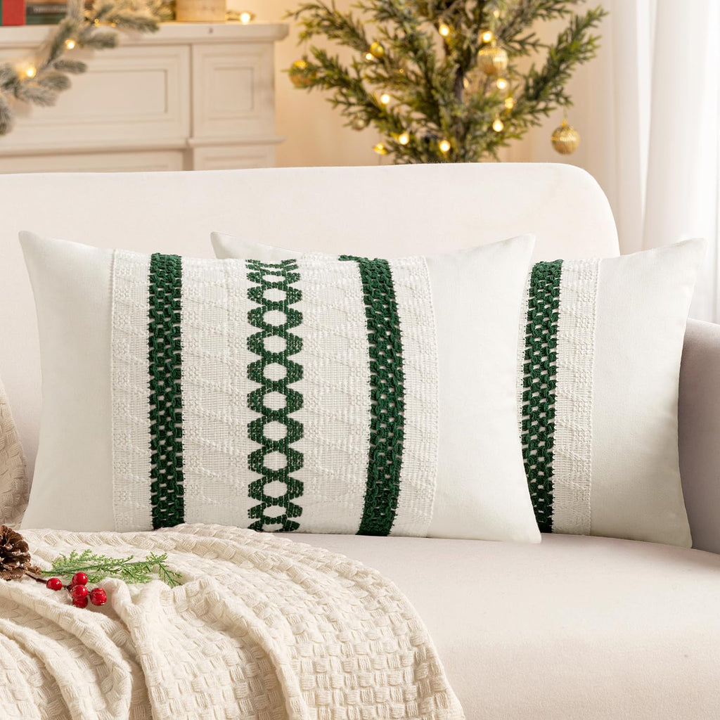 Boho Beige Pillow Cover — 16" — 20" x 12" (Pack of 2)