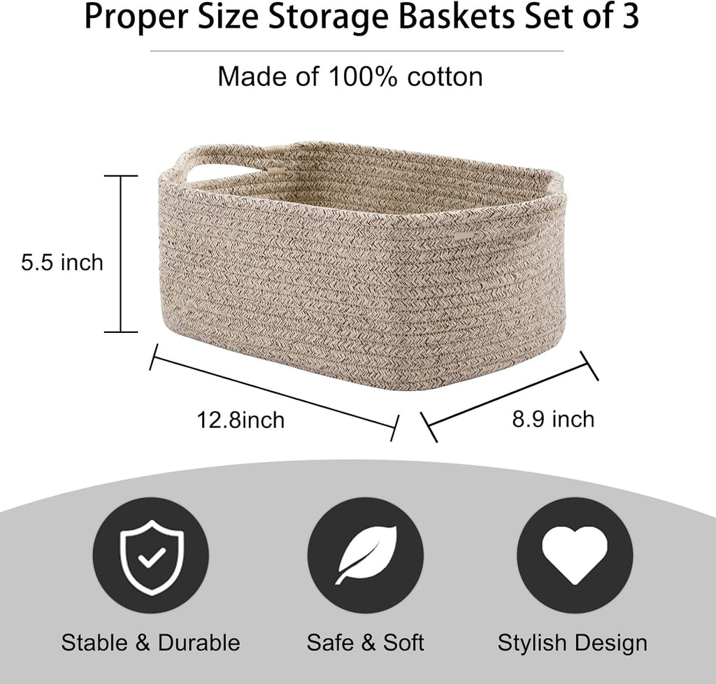 Boho Black Woven Basket — Set of 3 - View 3