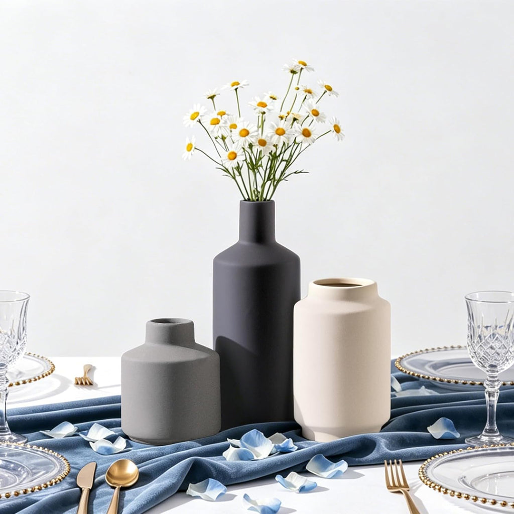 Boho Grey Decorative Vase — Set of 3 - View 7