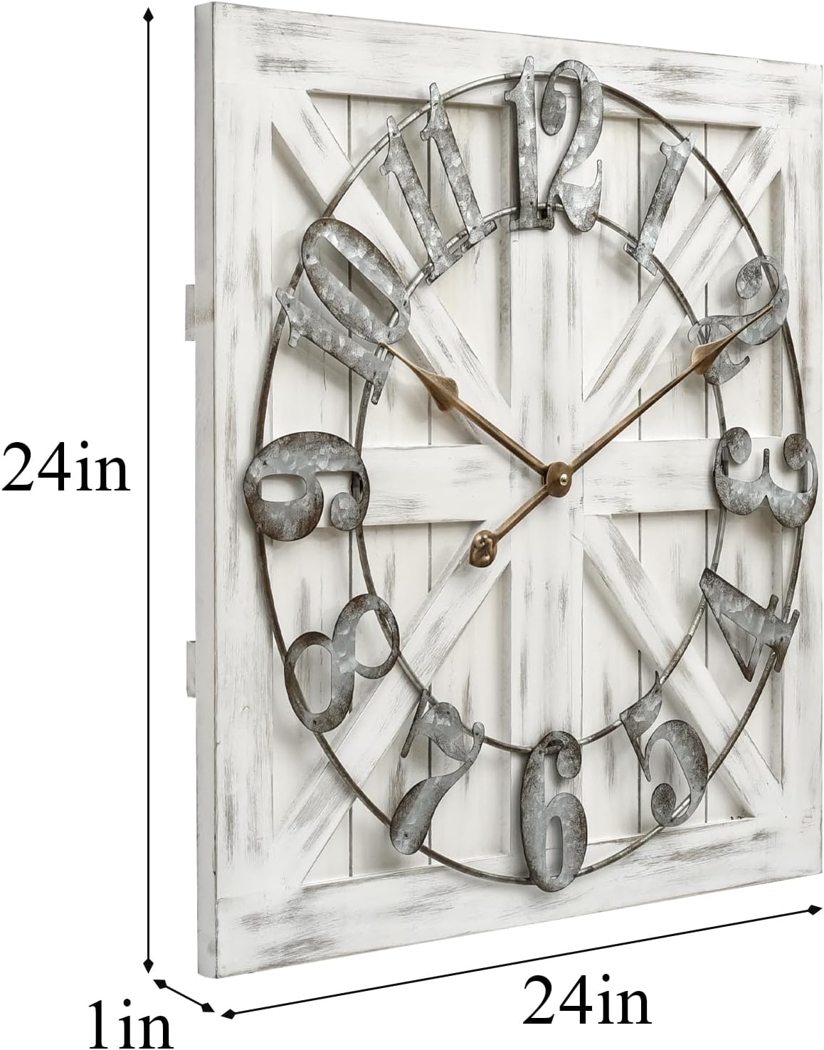 Farmhouse Brown Wall Clock — 24" - View 3