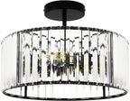 Luxe Black Chandelier — 3-Light — Black l