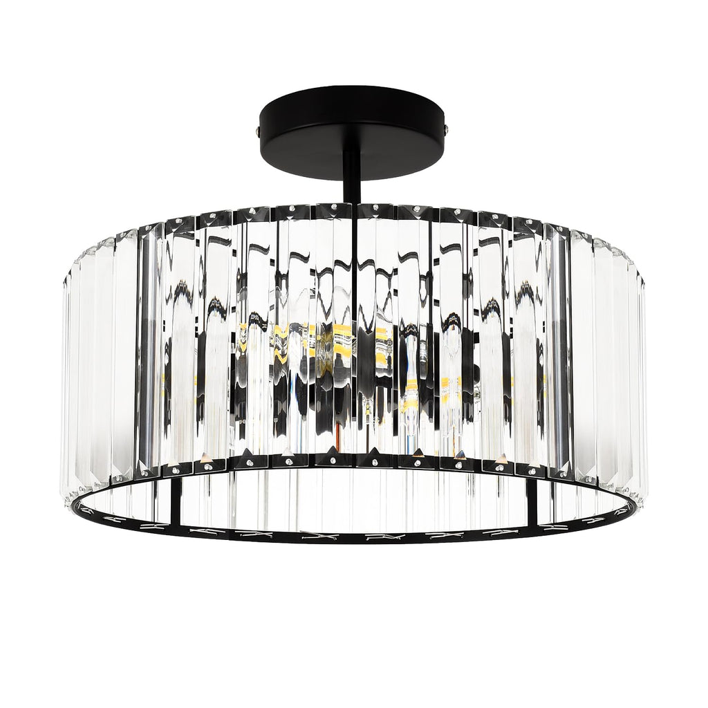 Luxe Black Chandelier — 3-Light