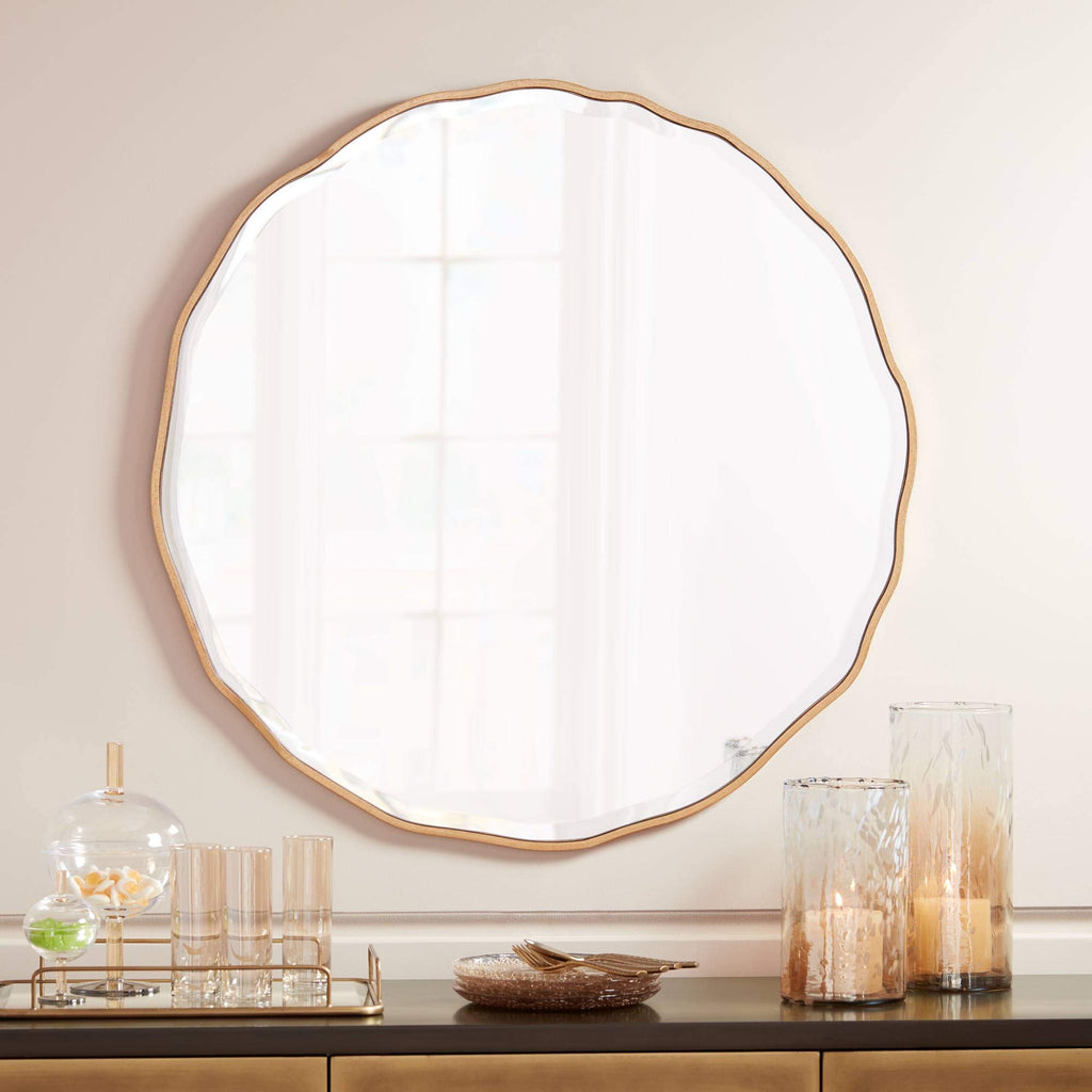 Beveled Luxe Wood Wall Mirror — 2"