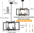 Farmhouse Black Chandelier — 6-Light - View 2