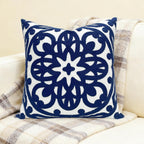 Embroidered Boho Beige Throw Pillow Cover — 18" - View 5
