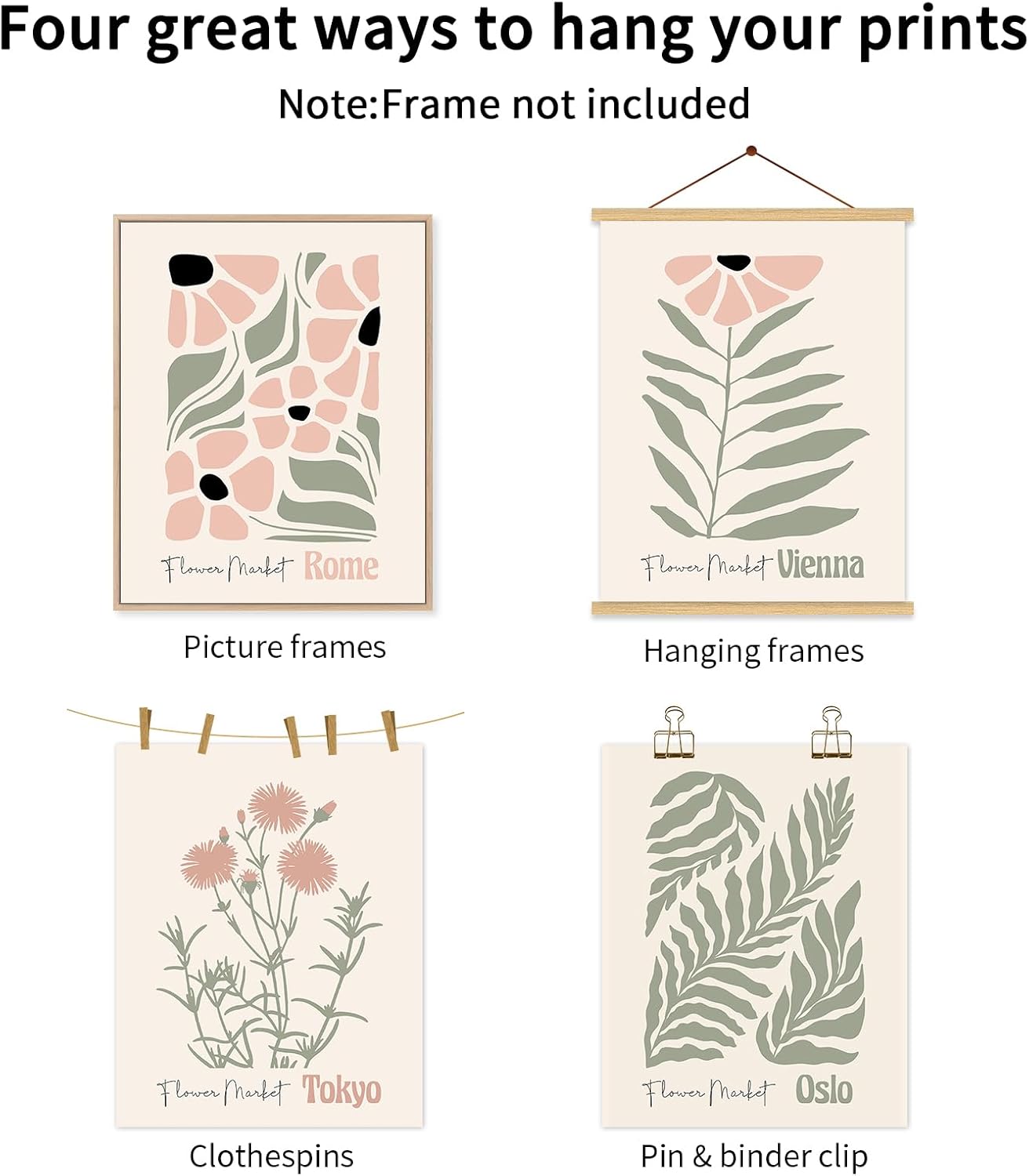 Unframed Boho Beige Wall Art Print — 16" - View 7