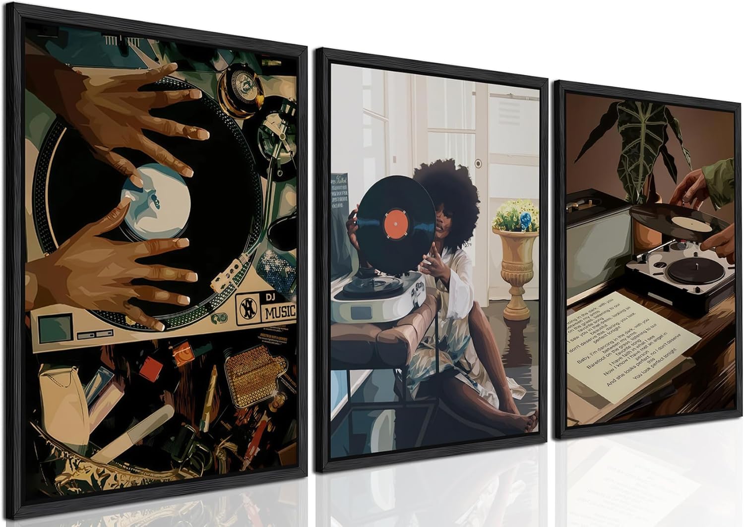 Framed Modern Black Wall Art — 16" — 12x16 inch