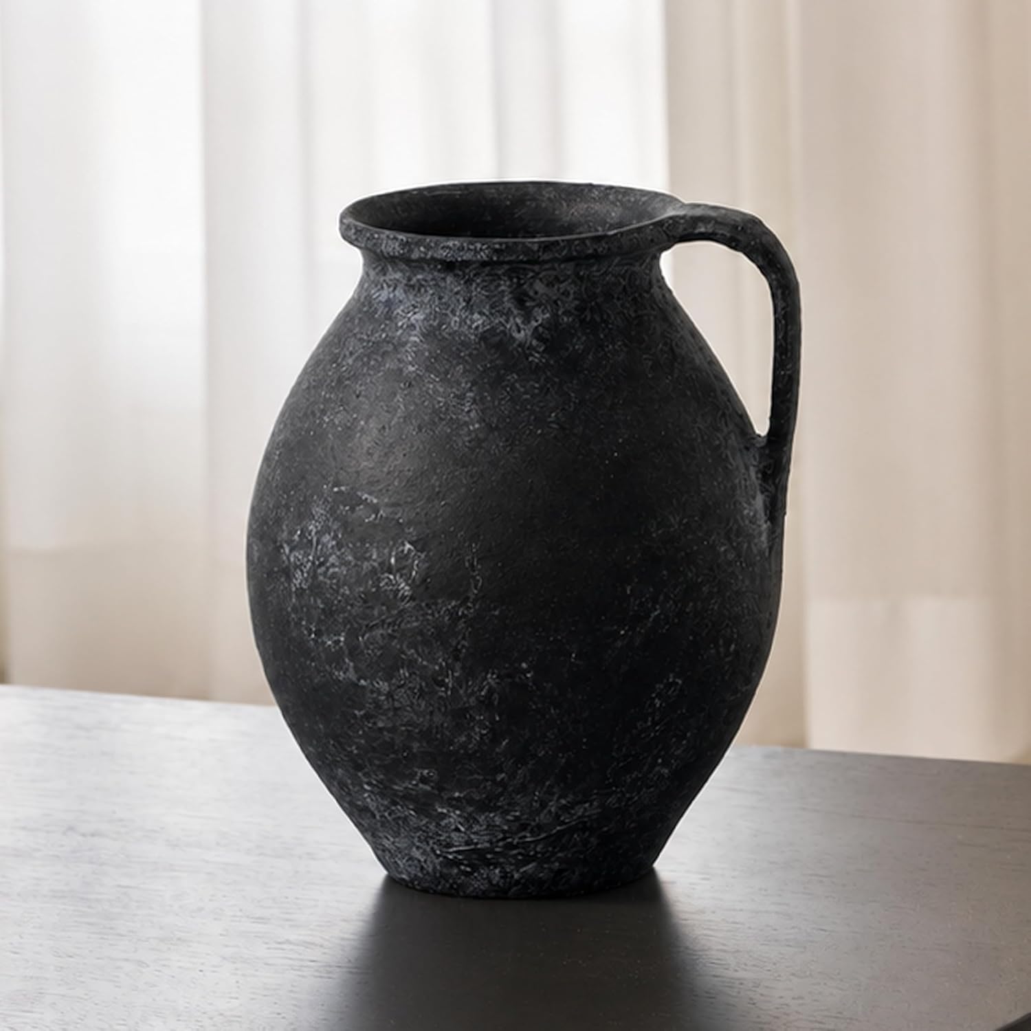 Farmhouse Black Vase — 11.2" — D - Black 11.2"