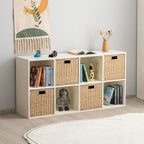 Handwoven Boho Beige Storage Basket — 13" - View 5