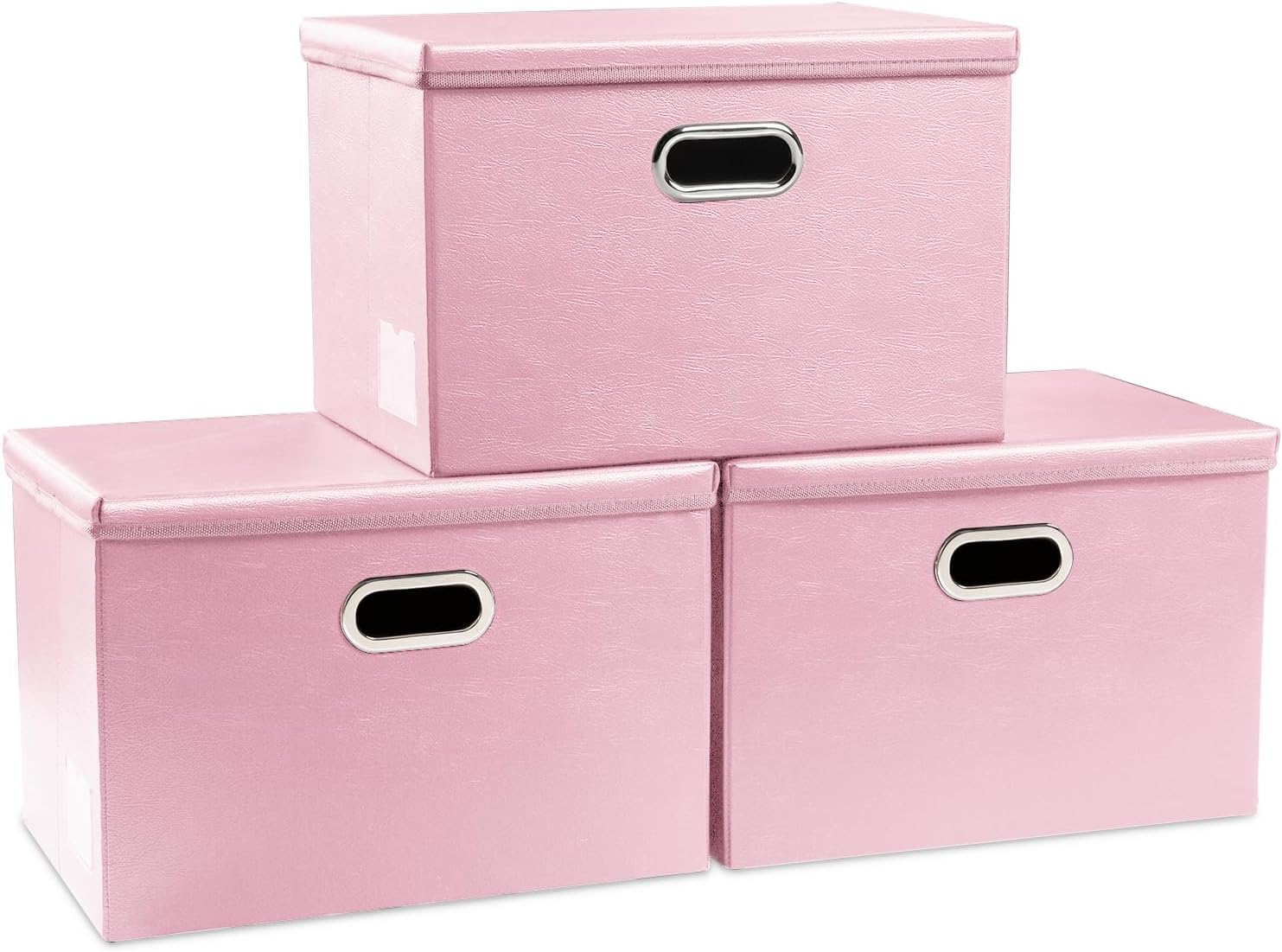 Black Storage Bin — 7x11 — Pink