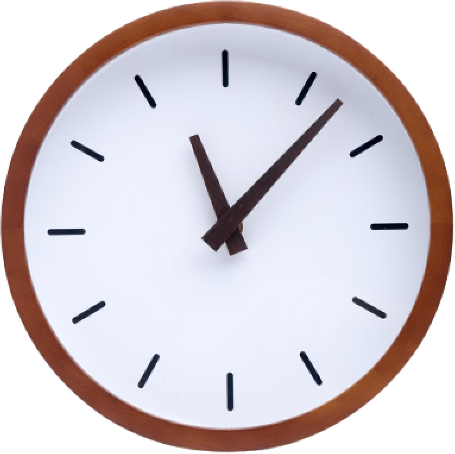 Battery Operated Mid-Century Wood Wall Clock — 12" — 12"