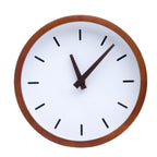 Battery Operated Mid-Century Wood Wall Clock — 12"