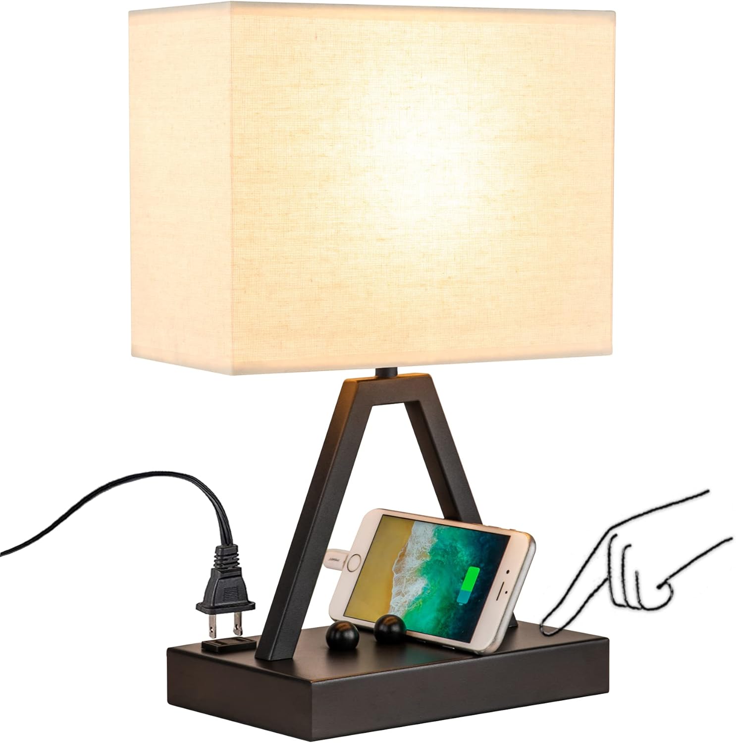 Dimmable Black Bedside Lamp — Black