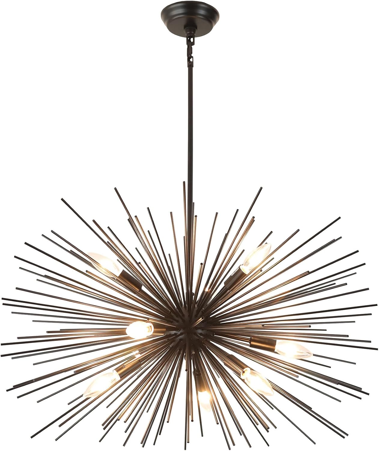 Modern Black Chandelier — 4-Light — Black 29" 9-Light