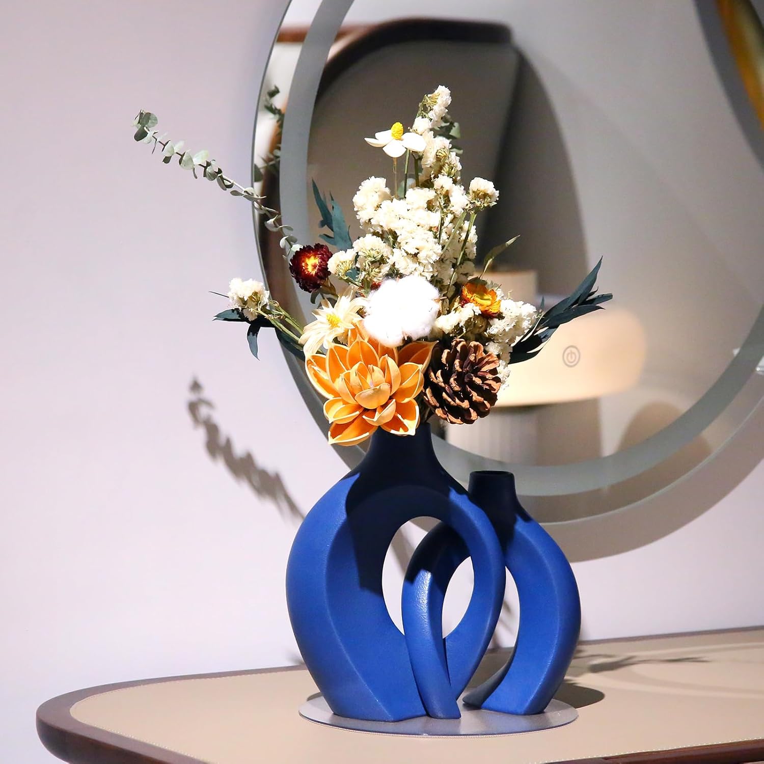 Modern Ceramic Flower Vase — Set of 2 - View 4