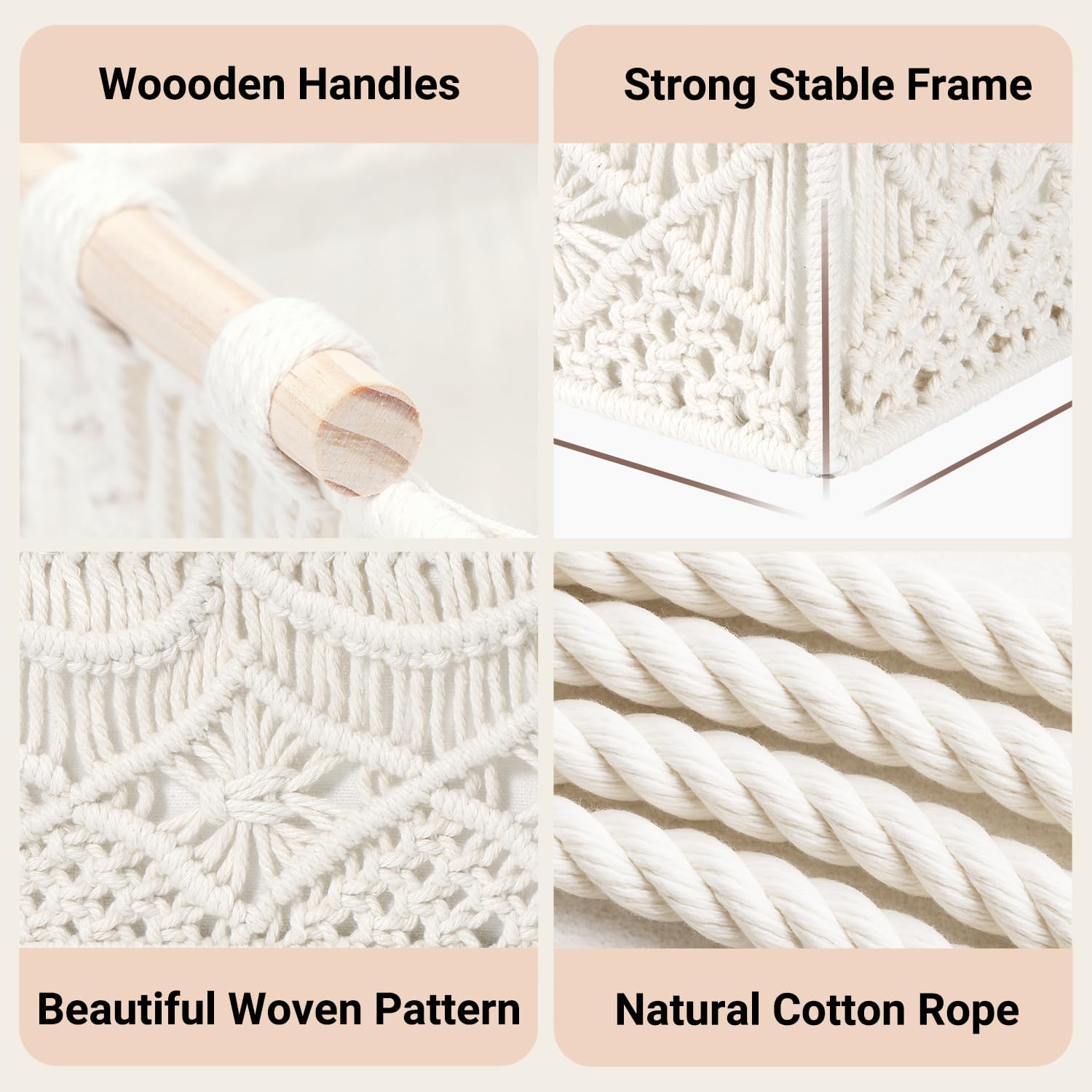 Boho Rattan Storage Basket — Set of 2 - View 3