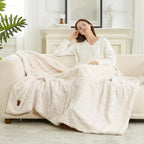 Beige Throw Pillow — 55" - View 2