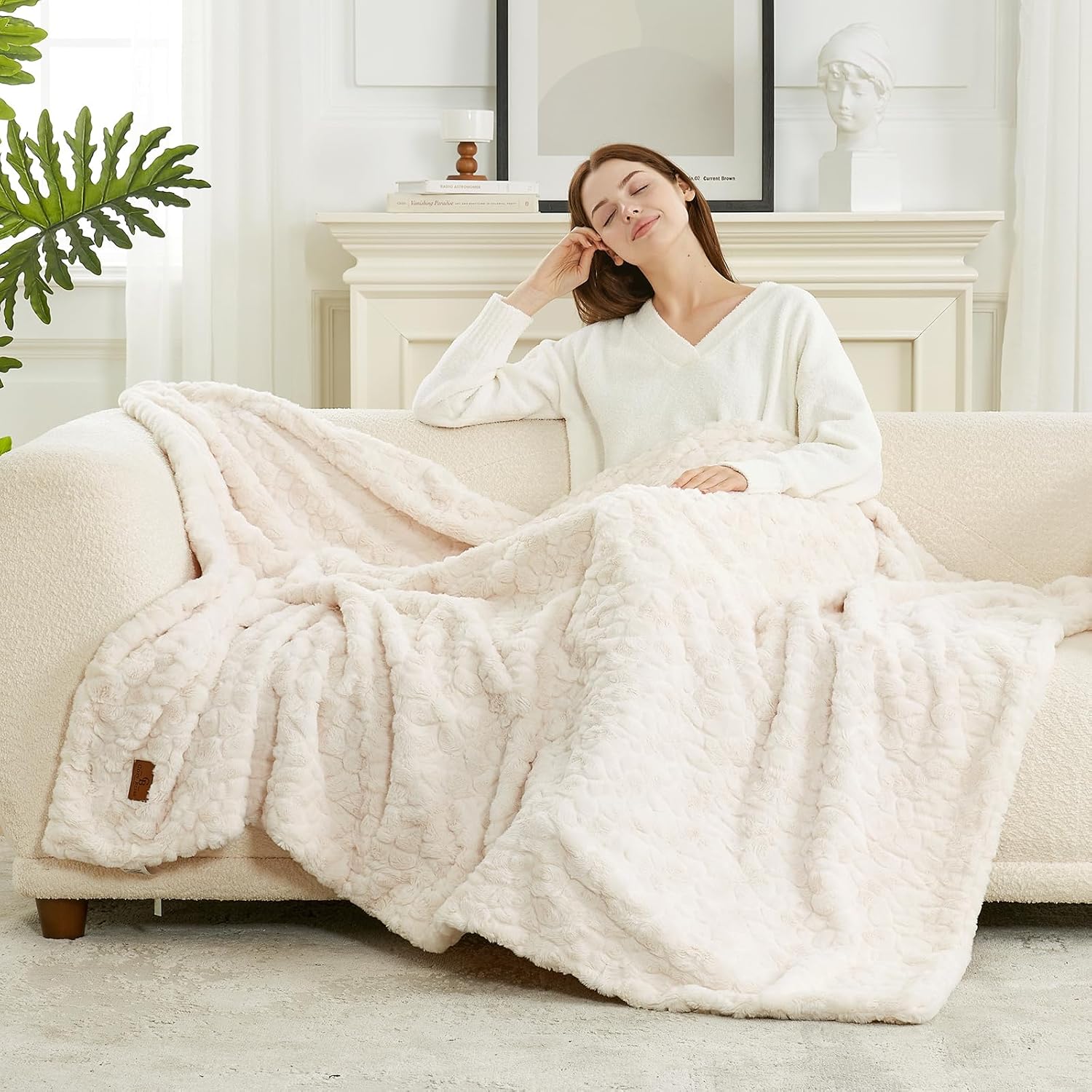 Beige Throw Pillow — 55" - View 2