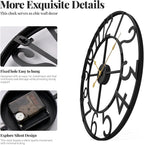Battery-Operated Modern Black Wall Clock — 30" - View 5