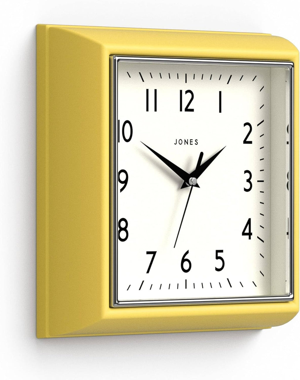 Mid-Century Black Wall Clock — 10" — Cheeky Yellow