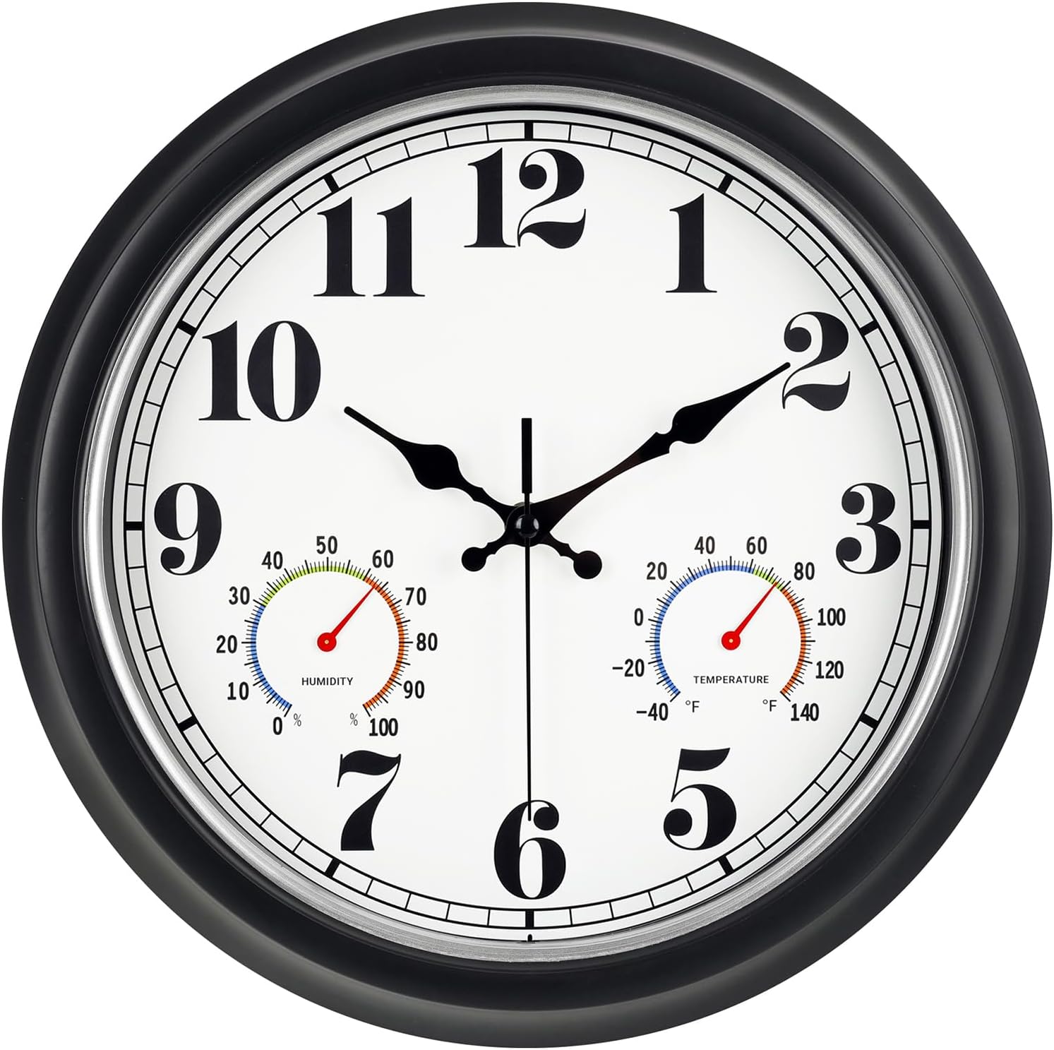 Vintage Black Wall Clock — 13 Black Silver