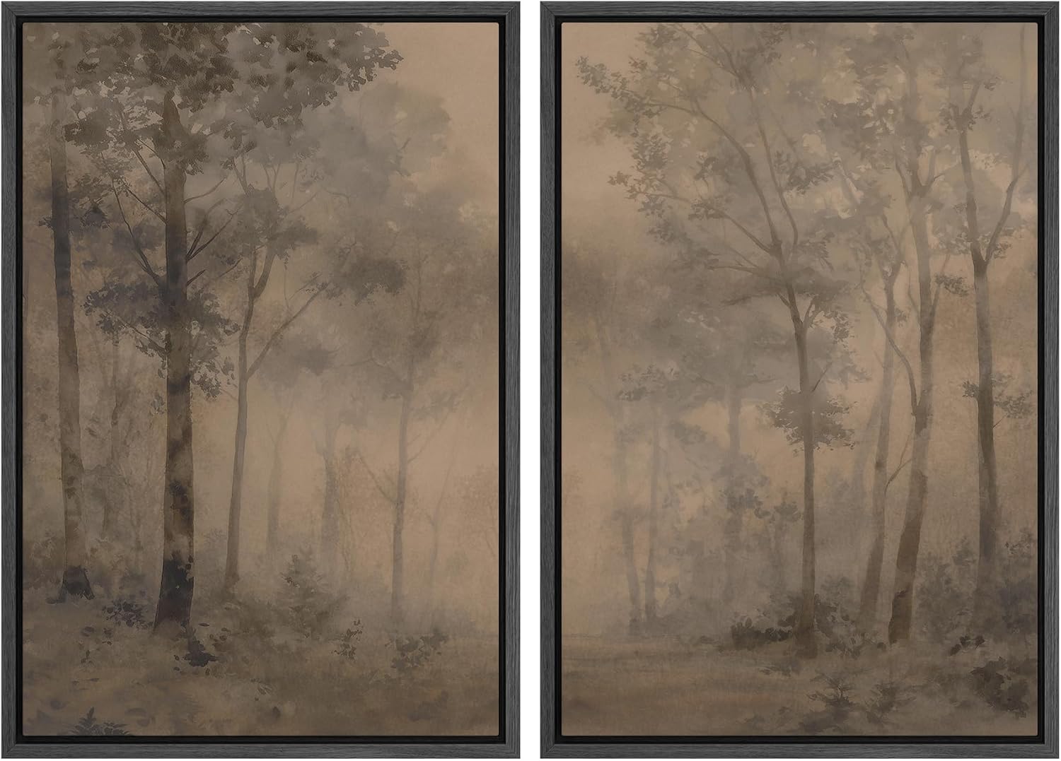 Framed Farmhouse Fabric Wall Art — 24" — 24"x36"x2 Panels Black