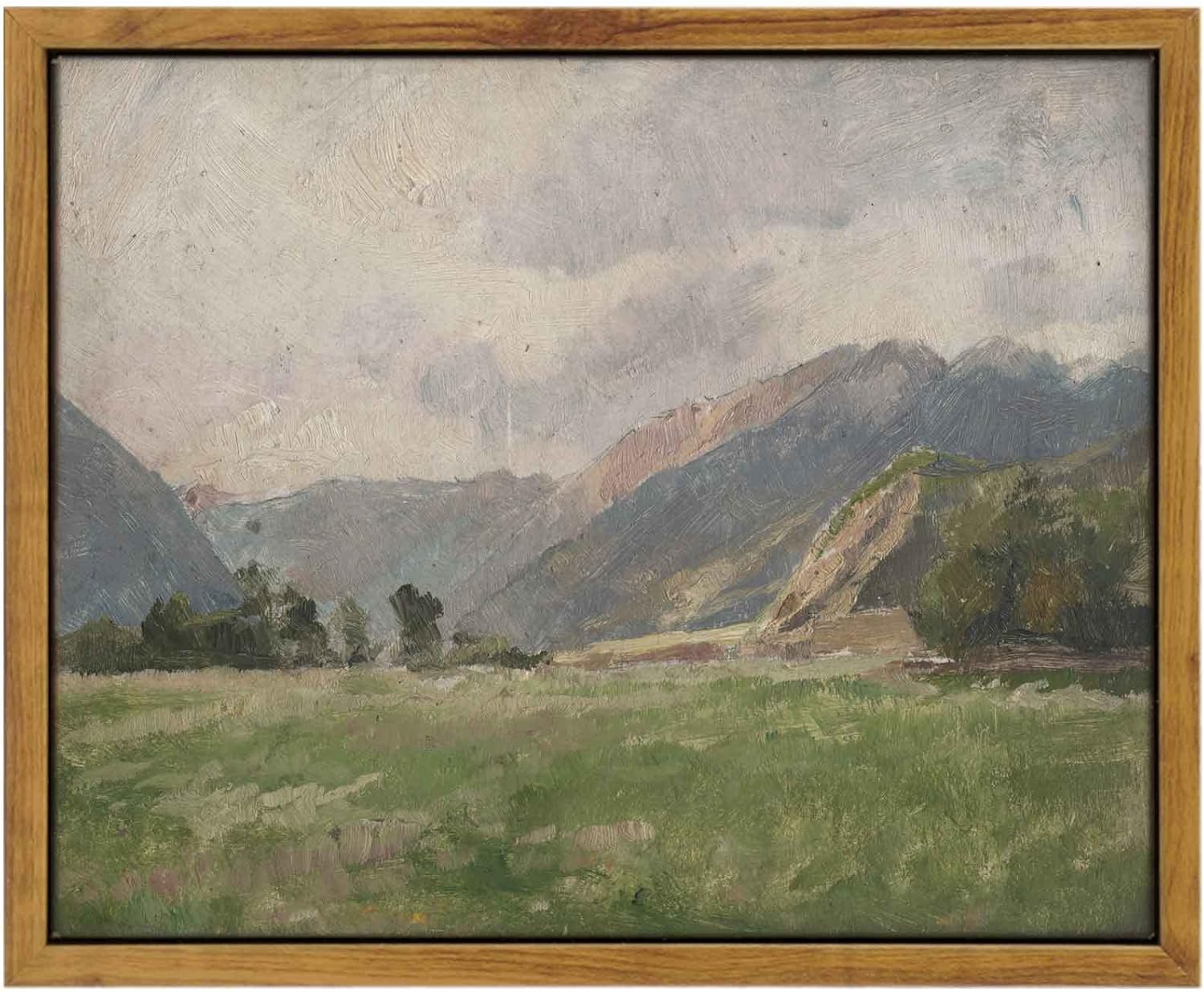 Framed Farmhouse Beige Canvas Wall Art — 24" — Mountain Meadow
