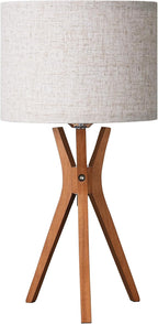 Linen Mid-Century Beige Bedside Lamp — 17.5" - View 8