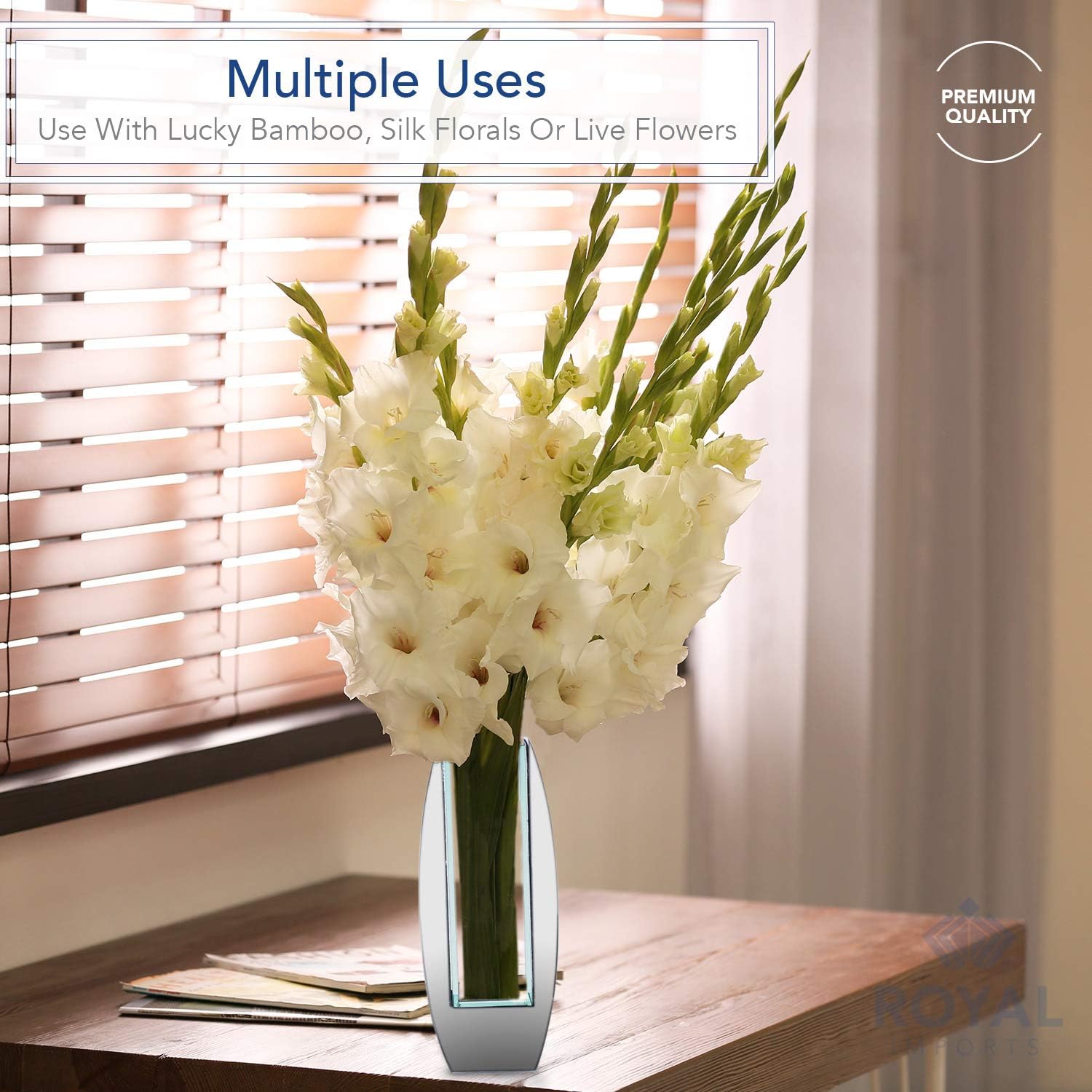 Oval Modern Glass Mirror — 5" - View 2
