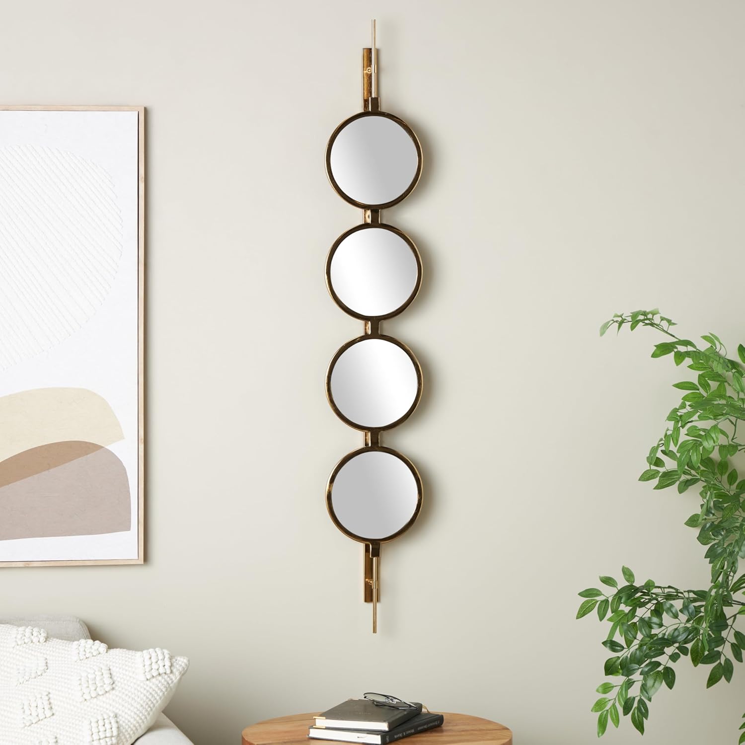 Round Luxe Gold Wall Mirror — 8" - View 2