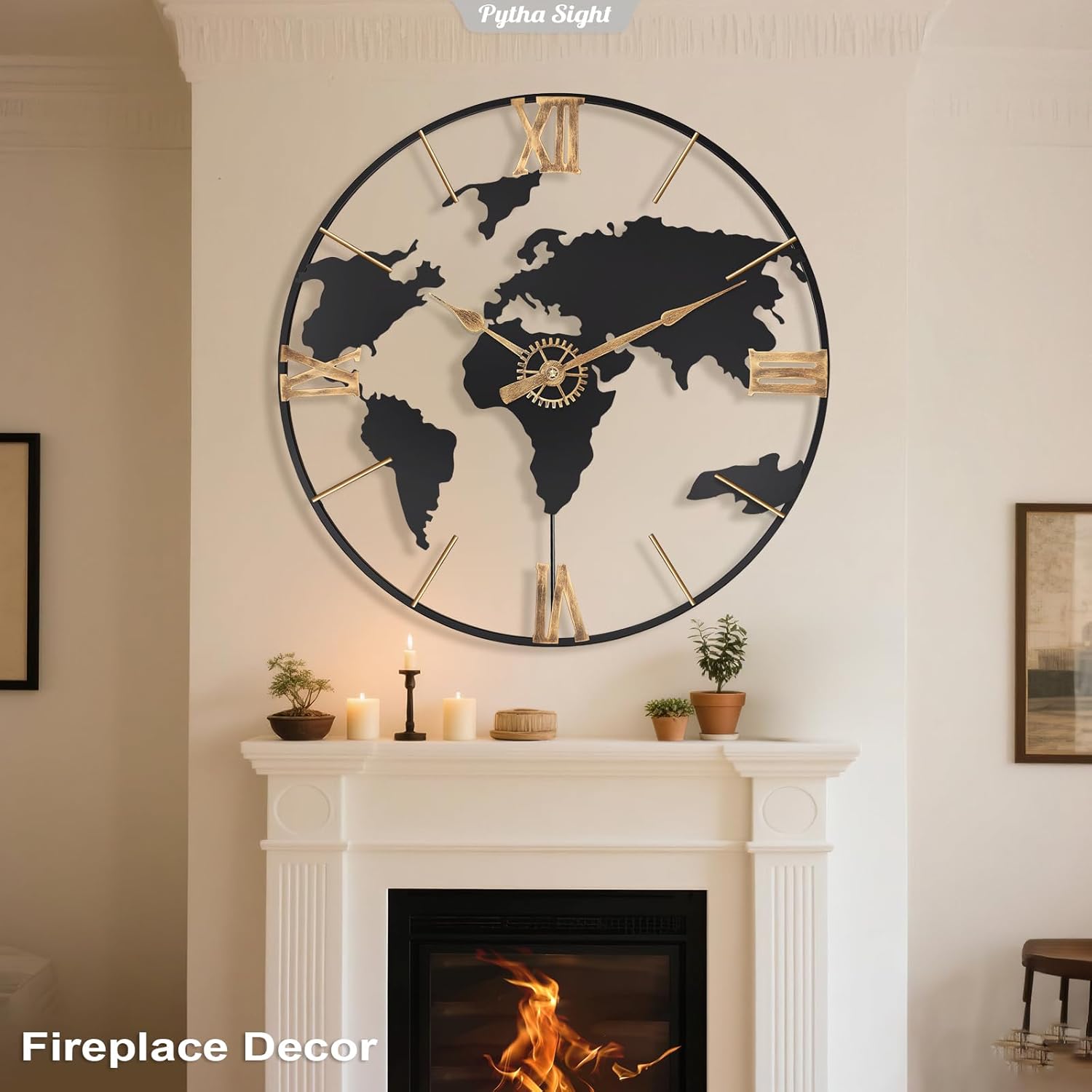Oversized Luxe Black Wall Clock — 30" - View 4