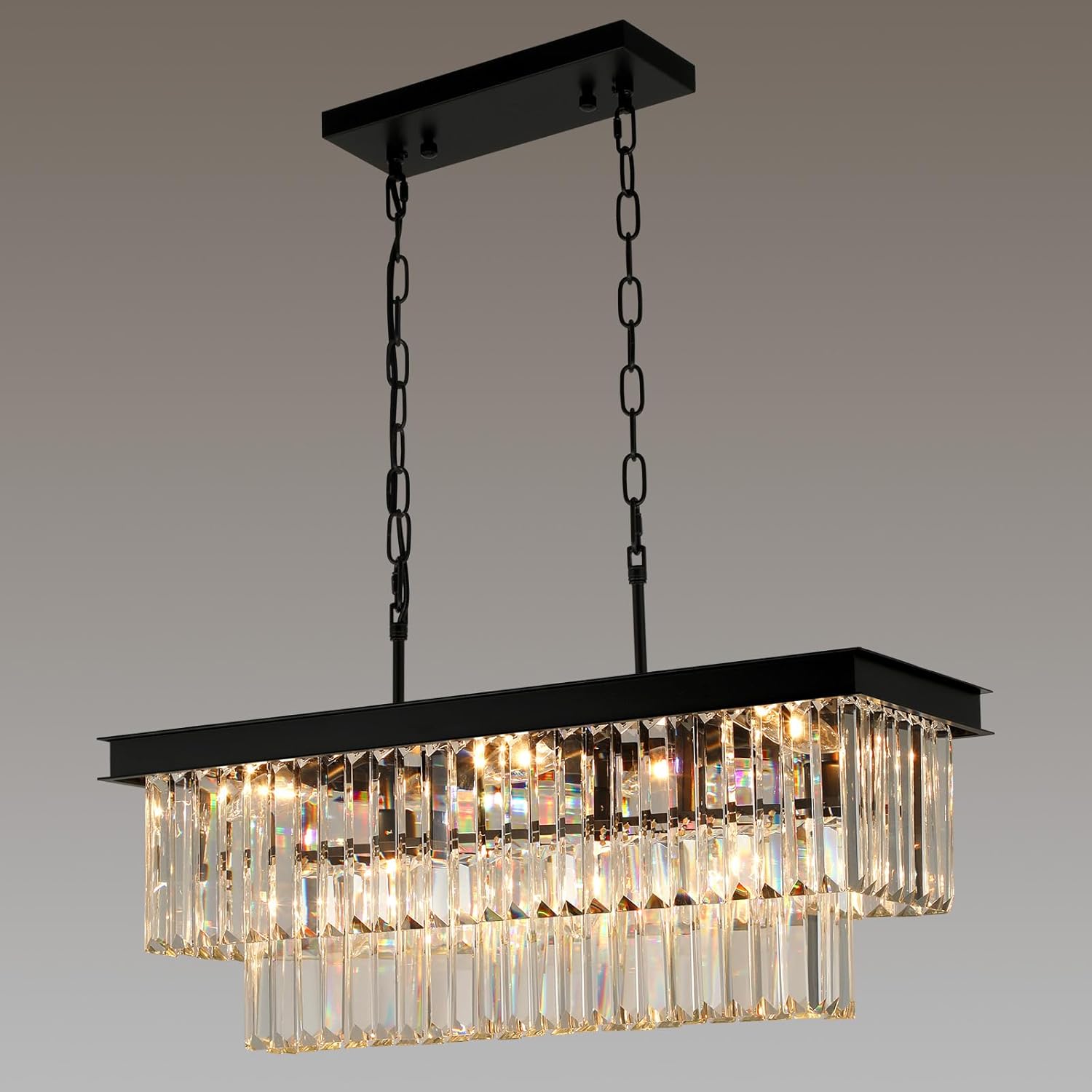 Luxe Black Chandelier — 11-Light — Black