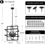 Farmhouse Black Chandelier — 6-Light - View 5