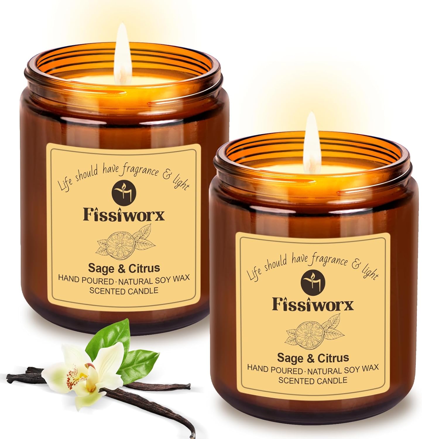 Soy Green Scented Candle — Sage & Citrus