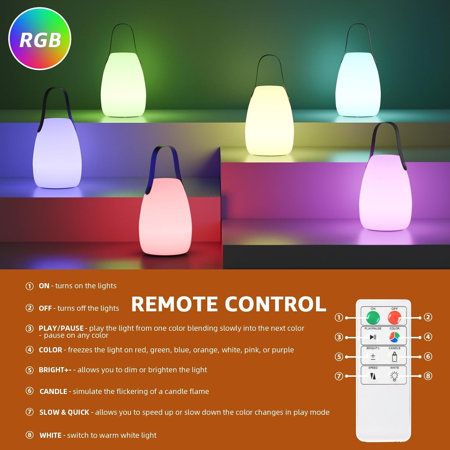 Cordless White Table Lamp - View 3