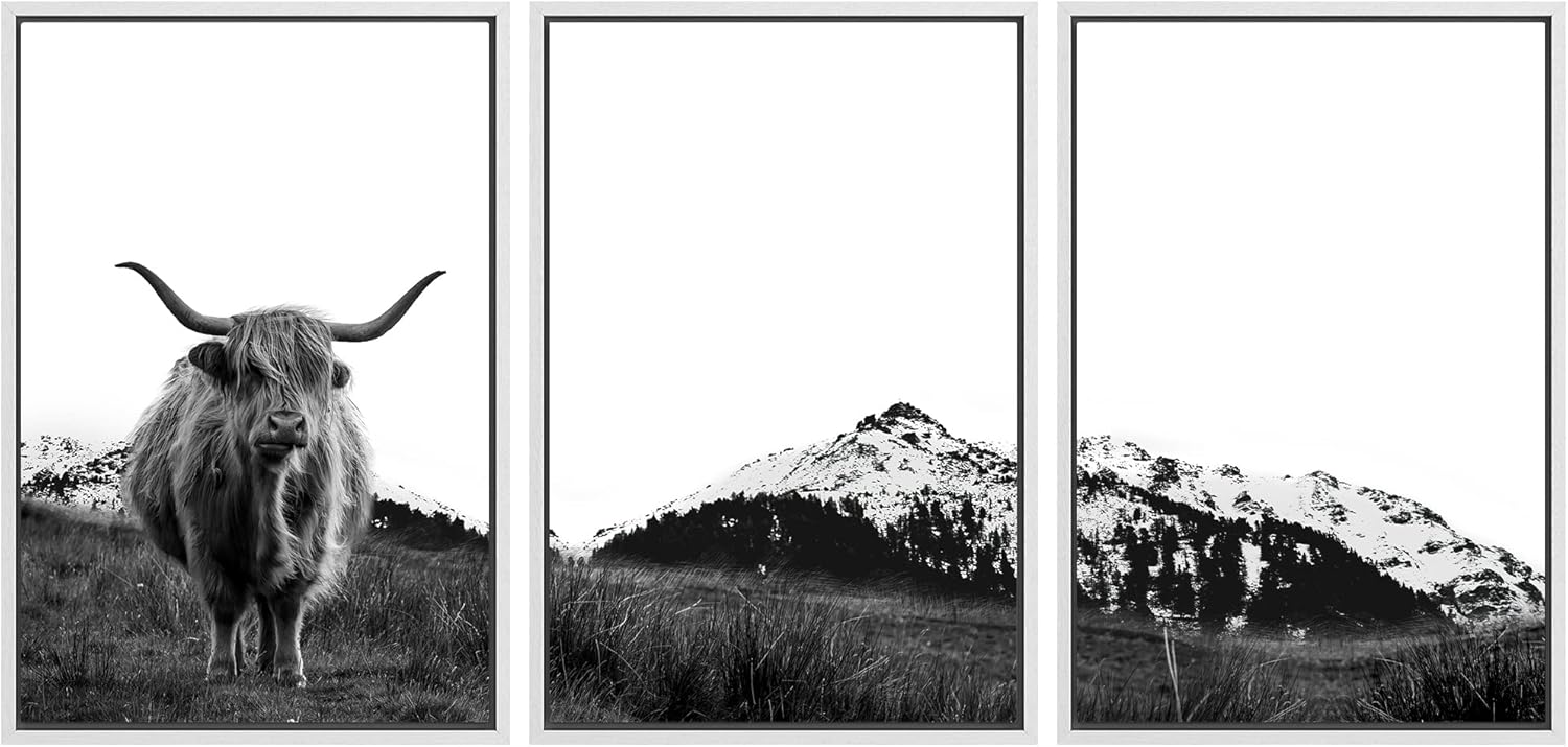 Framed Modern Fabric Wall Art — 16" — 16"x24"x3 Panels White