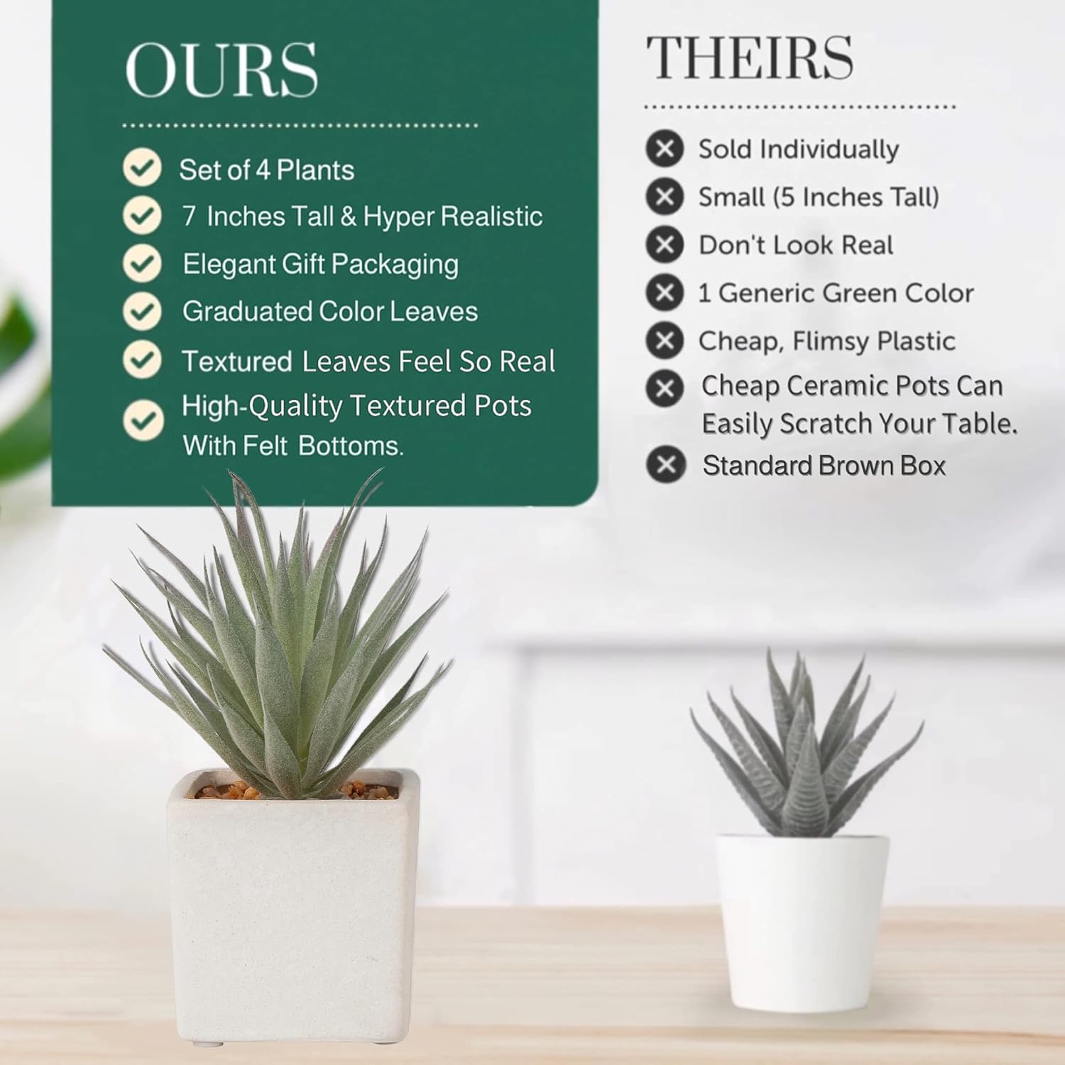 Ceramic Faux Succulent — Set of 4 - View 5