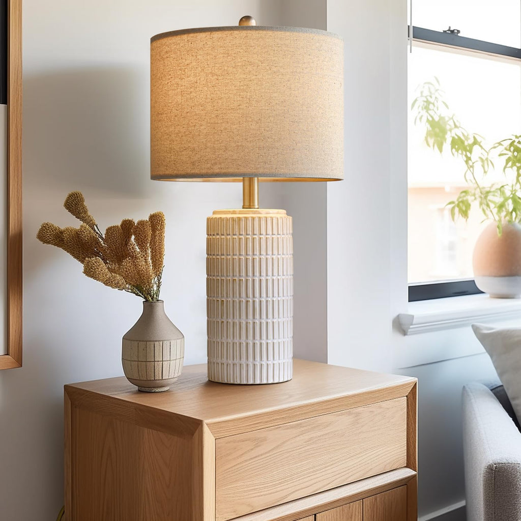 Farmhouse Beige Desk Lamp — 23" - View 6