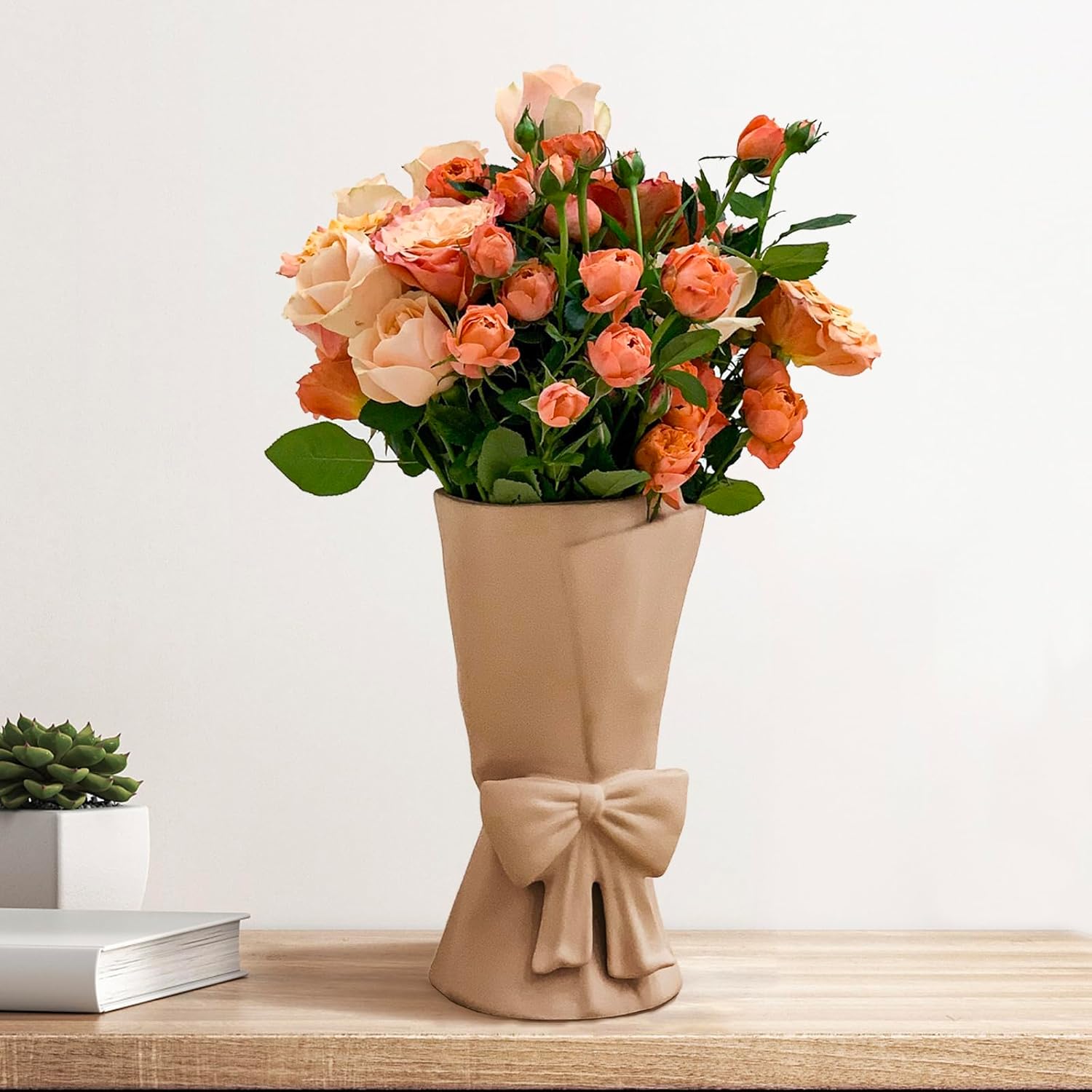 Beige Flower Vase — Beige