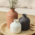 Boho Brown Decorative Vase — Set of 3 — 03-short-brown