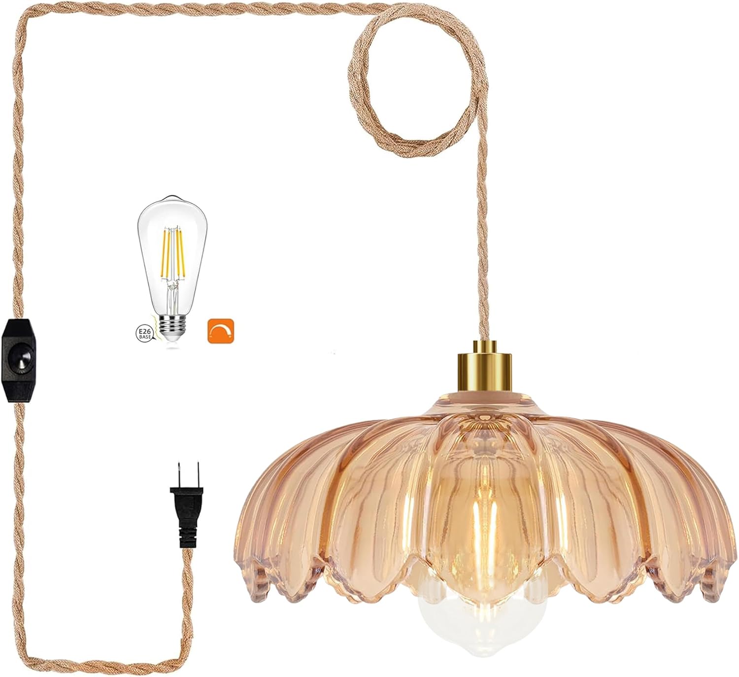 Dimmable Boho Glass Chandelier — Pendant Light-11
