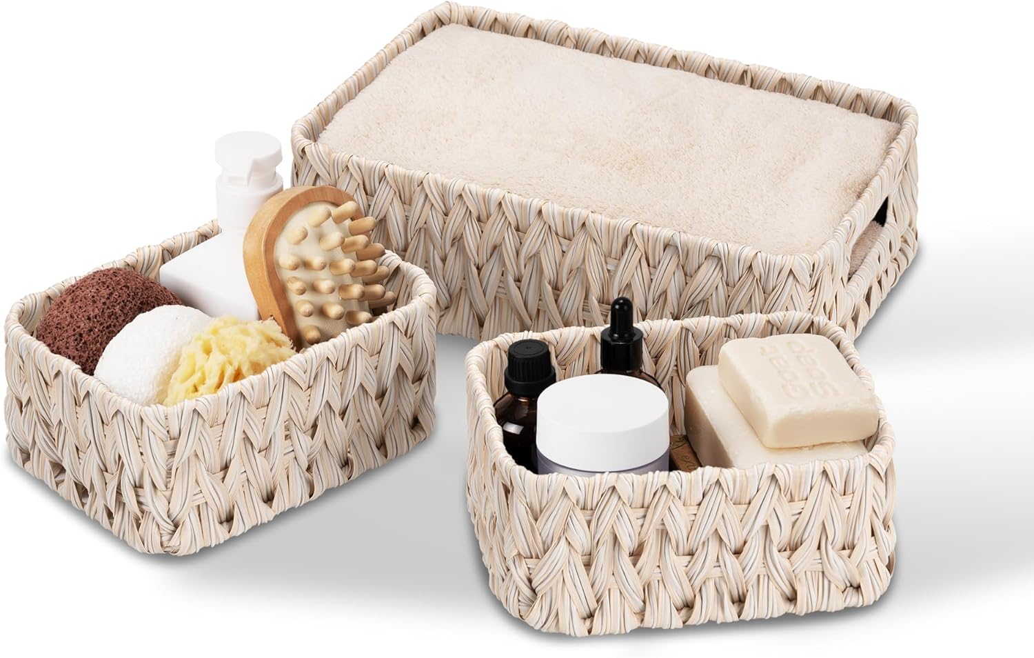 Black Storage Basket — 13" — 13"L x 9"W x 4"H + 2x 7¾"L x 5¾"W x 3½"H