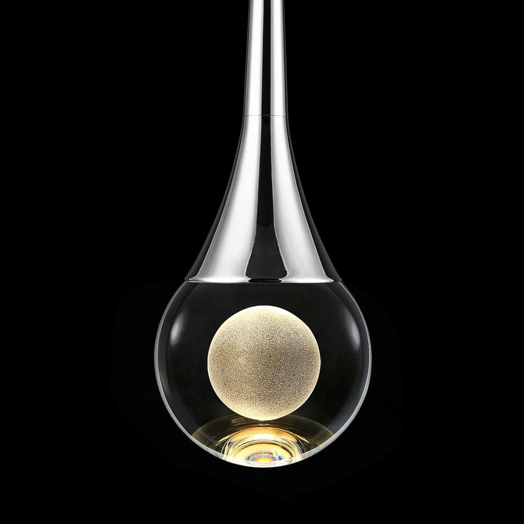 Dimmable Luxe Gold Pendant Light — 1-Light — Ball Polished Nickel