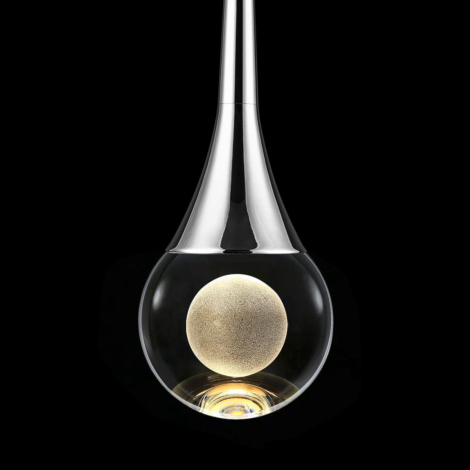 Dimmable Luxe Gold Pendant Light — 1-Light — Ball Polished Nickel
