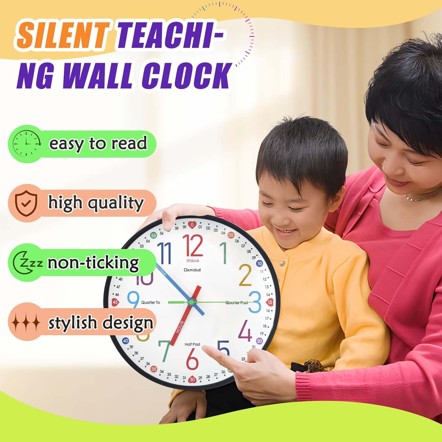 Black Wall Clock — 10" - View 3