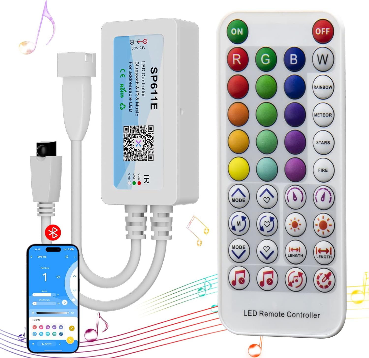 Smart Metal LED Strip Light — SP611E Addressable controller