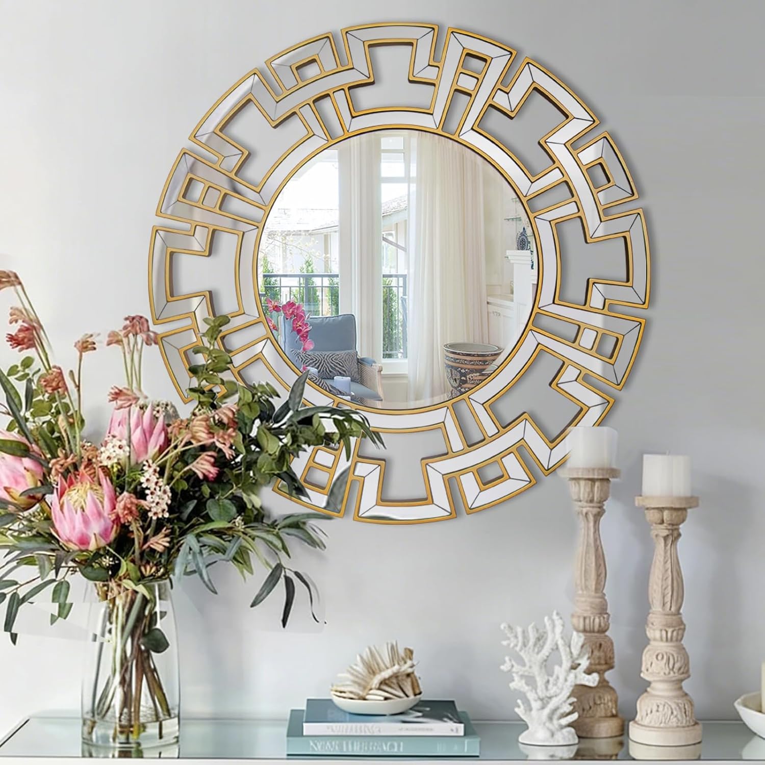 Beveled Luxe Black Wall Mirror — 32" - View 2