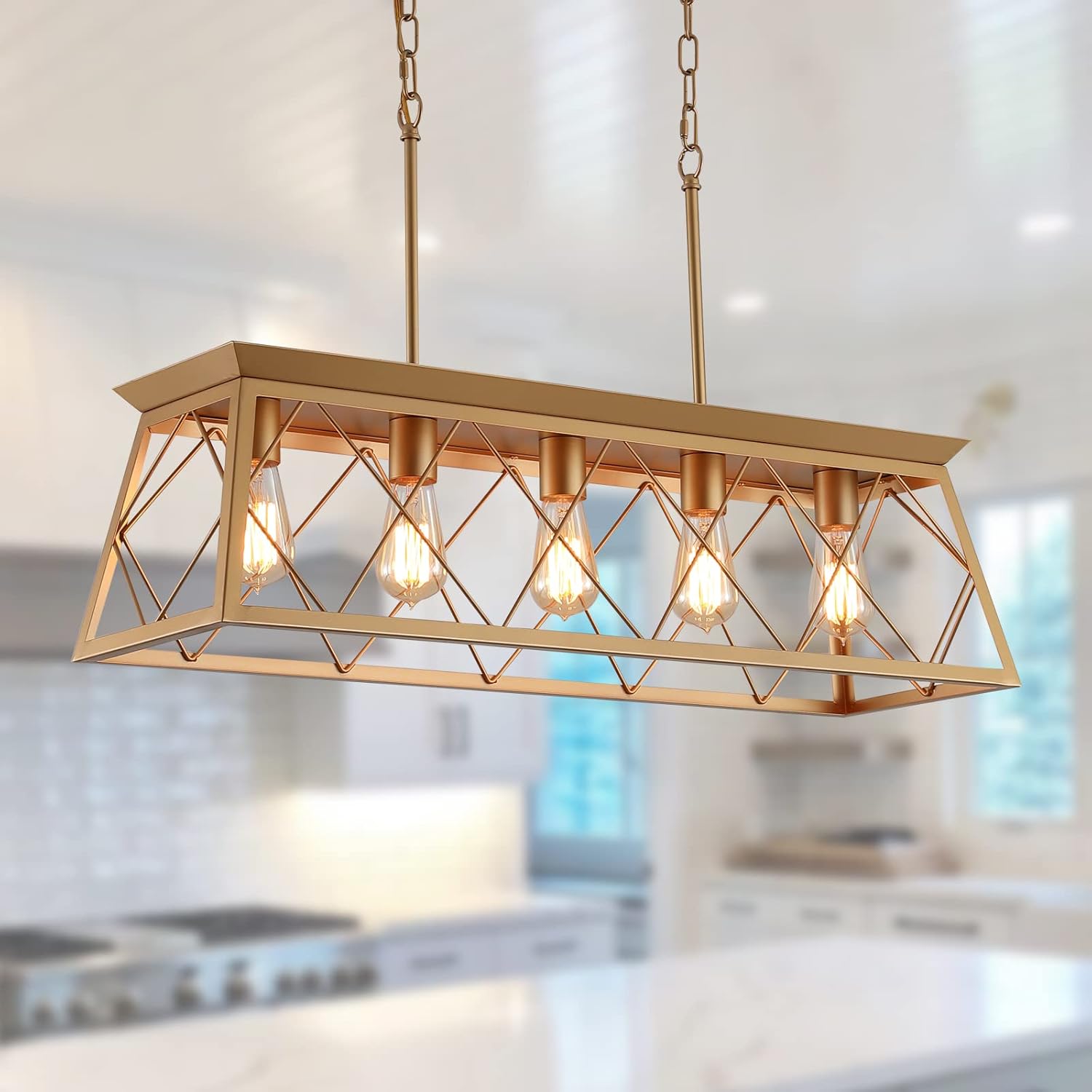 Vintage Farmhouse Gold Chandelier — Gold-5