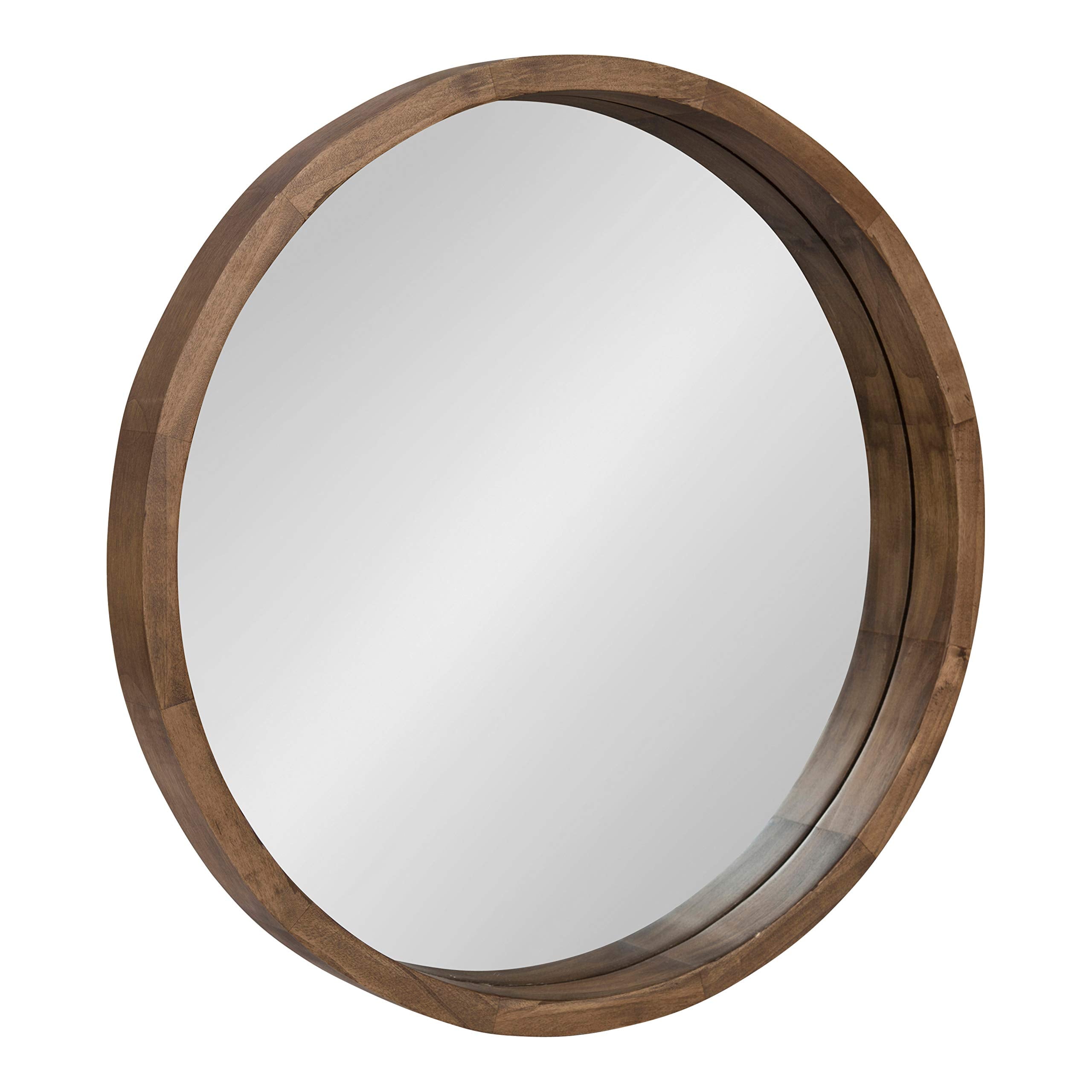 Round Farmhouse Beige Wall Mirror — 22"