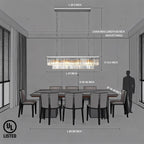 Rectangular Luxe Black Chandelier — 12-Light - View 8